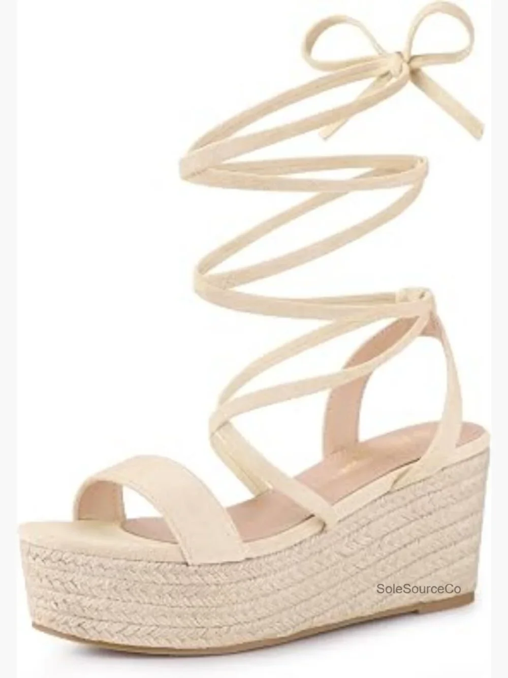 Lace Up Wedge Heel Slingback Platform Strappy Sandals